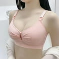 thumbnail image 3 of Elainilye Fashion Breast Feeding Bras for Women Gathering Bra Pregnant Underwear During Pregnancy Front Button Bra,Red, 3 of 9