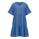 thumbnail image 5 of mfyjkho Vestidos midi para mujer, Vestido informal de color liso con cuello en V y manga corta para mujer Vestidos de otoño xxl, 5 of 8