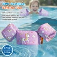 thumbnail image 3 of MoKo Swim Vest for Kid 20-50 lbs, Swimming Arm Float Water Wings for 2-7 Years Old, Purple Unicorn, 3 of 5