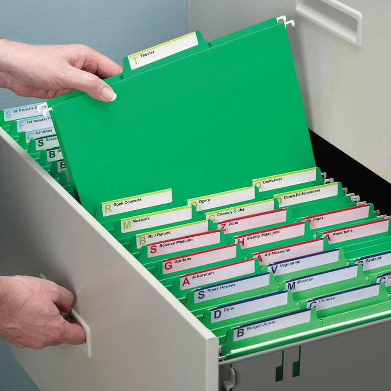 FasTab Hanging File Folders – Letter Size, Red, 20 Per Box, Heavy-Duty Tabs, No Plastic Tabs Needed