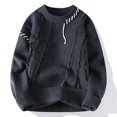 thumbnail image 1 of Chandails Chauds Automne Hiver pour Hommes Mode Col Roulé Patchwork Pulls Nouveaux Vêtements de Rue Coréens Pull Décontracté pour Hommes, 1 of 5