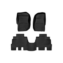 WeatherTech FloorLiner HP Custom Fit Floor Mats compatible with Jeep Wrangler Unlimited 4-Door, Wrangler JK Unlimited 4-Door - 1st & 2nd Row, Black
