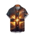 thumbnail image 6 of Yaoyar Mens Hawaiian Christian Shirts Cross Jesus Lapel Button Down Short Sleeve Beach Shirt Summer Tops Vacation Casual Fashion, 6 of 6