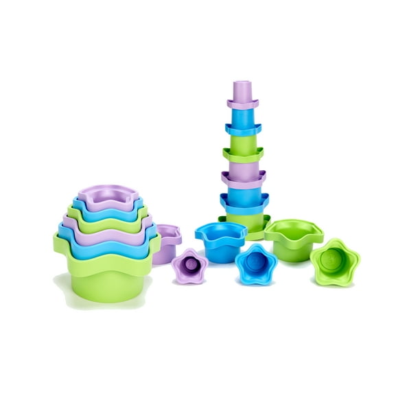 Green Toys Bath Stacking Cups, 6 Pc