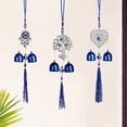 thumbnail image 4 of Walbest Blue Evil Eyes Wind Chime with 2 Bells Indoor Outdoor Garden Patio Outdoor Hanging Elephant Heart Butterfly Tree Metal Wind Bell Decoration, 4 of 7