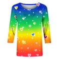 thumbnail image 6 of Valentine's 3/4 Sleeve Tops for Women Dressy Heart Printed Shirts Crew Neck Holiday Tunics Three Quarter Length Sleeve T-Shirt Cute Funny Outfits 2026 Summer Tops, 6 of 6