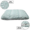 thumbnail image 3 of Ikat Pet Bed, Inspired Horizontally Arranged Geometric Cold Toned Folkloric Forms, Resistant Pad for Dogs and Cats Cushion with Removable Cover, 24" x 39", Cadet Blue Seafoam and White, by Ambesonne, 3 of 4