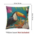 thumbnail image 4 of Acheng Parrot Pillow Cover Decorative Tropical Bird Toucan Leaves and Hibiscus Flowers Oblong Pillow Case for Men Women Green Red Yellow 22x22in, 4 of 7