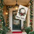 thumbnail image 4 of Merry Christmas Wreath House Flags 28x40 Double Sided Burlap, Winter Welcome Xmas Decorations Seasonal Sign Large Flag for Holiday Party Farmhouse Outdoor Yard Lawn DF616-28, 4 of 6