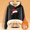 thumbnail image 2 of WILLBEST Sudadera con Capucha para Mujer, con Estampado de Letras Navideñas Sudadera Gruesa de Lana, Cálida para El Invierno Tops de Moda XX-Grande, 2 of 4