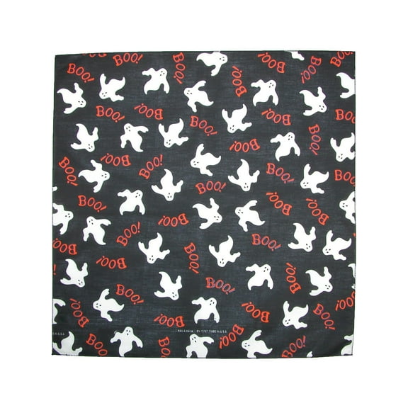 CTM Glow In The Dark Halloween Boo Ghost Print Holiday Bandana