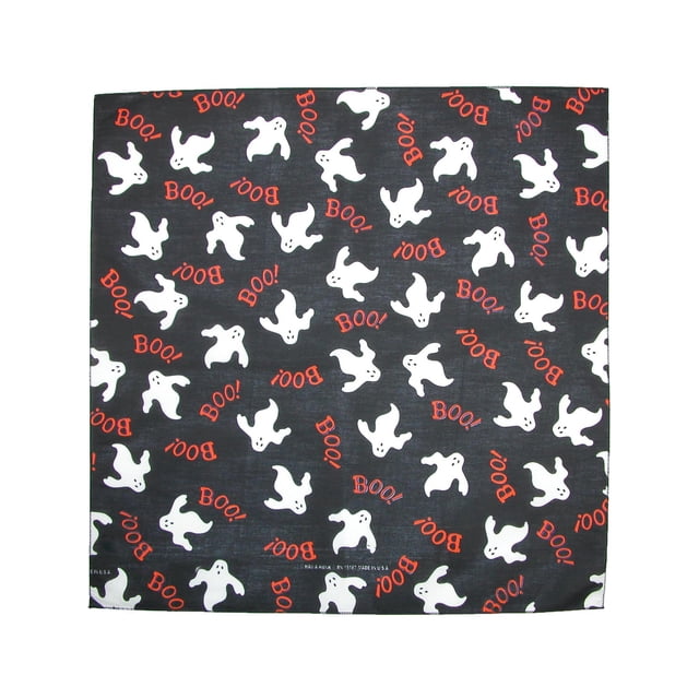 CTM® Glow In The Dark Halloween Boo Ghost Print Holiday Bandana
