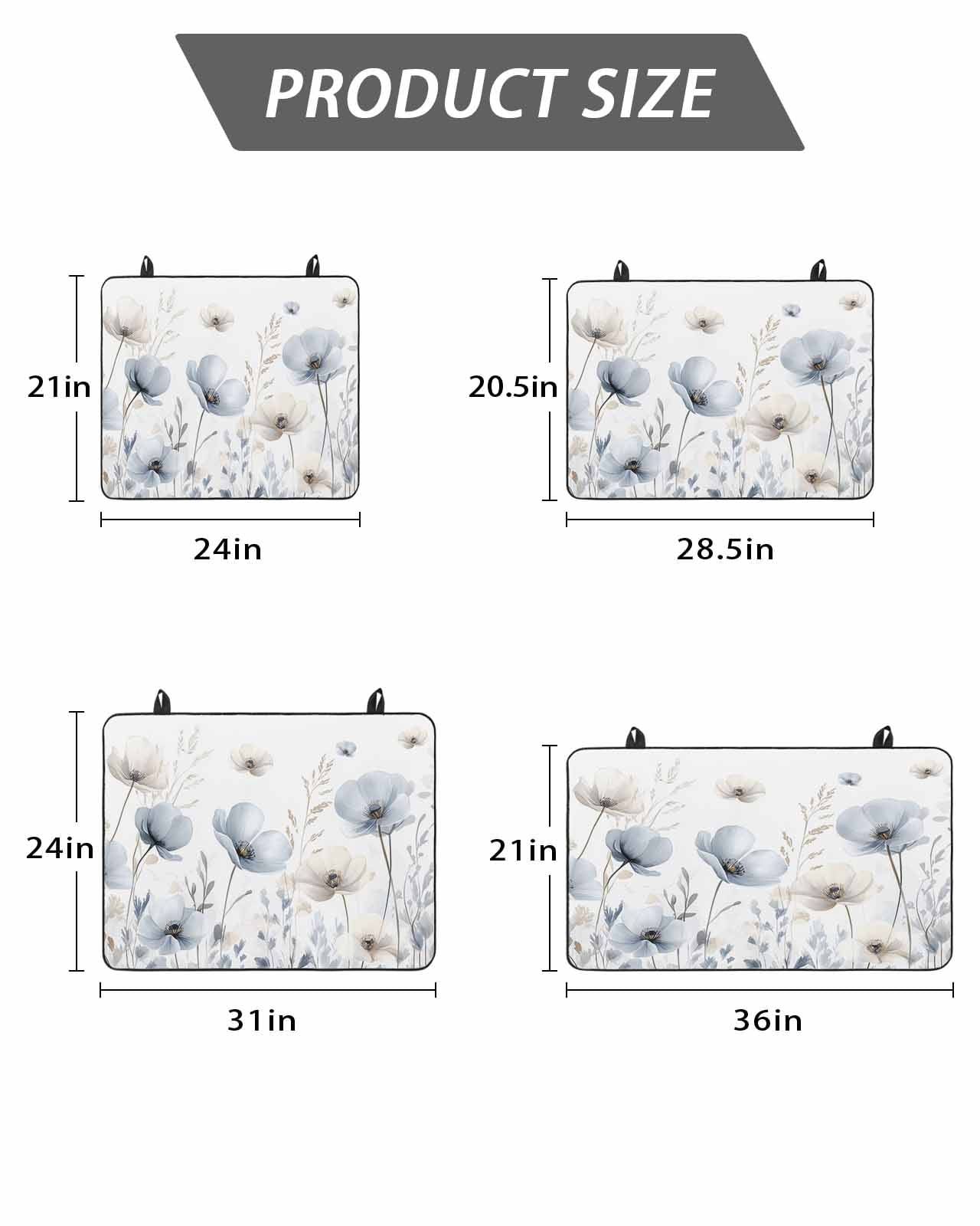 Stove Top Covers for Electric Stove, Blue Beige Spring Floral Glass Stovetop Cover Protector, Summer Botanical Watercolor Induction Cooktop Protector Oven Mat for Kitchen Countertop 31"x24"
