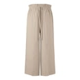 thumbnail image 5 of Womens Sweatpants Elastic Waist Solid Loose Long Daily Elegant Casual Wide Leg Sweatpants Women Beige L, 5 of 6