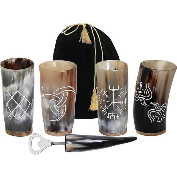 Drinking Horn Glass With Twisted Iron Stand Medieval Handcrafted Norse Drinking Horn Glass Beer Mug Wine Drinking Glass 300 ml