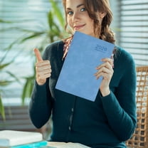 2026 Planner, Calendar Notebook Weekly Monthly, 6" x 8" Spiral Schedule Planner Book with Tabs, Exquisite Daily with Inner Pocket A5 Size Blue