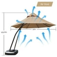 thumbnail image 4 of Costway Parasol Suspendu Déporté d'Extérieur 11 Pi avec Base à Roues Beige, 4 of 10