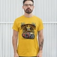 thumbnail image 3 of Tee Hunt Ridin' High T-shirt Biker Forever Chopper Rider American Eagle Men's Tee, Yellow, X-Large, 3 of 5