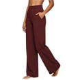 thumbnail image 4 of cocolona Womens High Waist Dress Pants Elastic Waist Straight Wide Leg Yoga Pants Casual Commute Work Pants with Pockets, 4 of 5