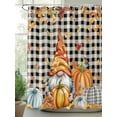 thumbnail image 2 of Fall Shower Curtain Pumpkin Gnome Maple Leaves Shower Curtains for Bathroom Thanksgiving Decor, Waterproof Polyester Shower Curtain Set with Hooks, Standard Size 66" x 72" White Black Plaid, 2 of 6