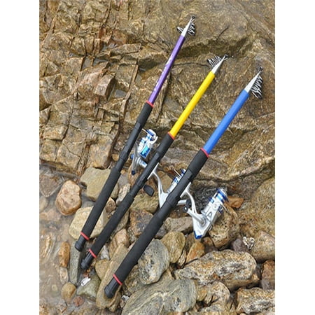 Topumt Fishing Rod Ultralight Carbon Fiber Telescopic Portable Sea Spinning