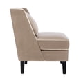 thumbnail image 2 of EUROCO Upholstered Accent Chair,Single Velvet Sofa Chair with Pillow,Lounge Seat and Wood Legs,Tan, 2 of 8