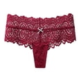 thumbnail image 2 of Aayomet Culottes en Coton pour Femmes, Tangas à Rayures Taille Haute, Bikini Invisible, Strings Personnalisés, Culottes en Coton (Rouge, TG), 2 of 4