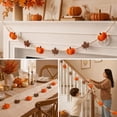 thumbnail image 4 of Cififendec Thanksgiving Harvest Pumpkin Maple Leaf Garland, 78.74", Bead Felt Pumpkin Maple Leaf Hanging Banner for Mantel Shelf Decor, 4 of 7
