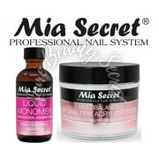 Mia Secret Liquid Monomer 2 oz and Natural Pink Powder 2 oz