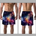 thumbnail image 3 of luoweisi Men's Beach Shorts Quick Dry Swim Trunks with Mesh Lining Galaxy L, 3 of 5