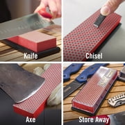 DMT 6-in Diamond Whetstone Fine 600 Grit Knife Sharpener, Red, with Plastic Cover