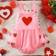 thumbnail image 3 of Fozruso Girls Sleeveless Heart Embroider Romper Bodysuits Dress Cute Girls Rompers Sizes 6-12 Months, 3 of 7