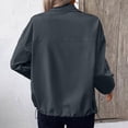 thumbnail image 5 of Women's Long-sleeved Windbreaker Baeitkot Women's Solid Color Zippered Long-sleeved Windbreaker with Pockets Gray L, 5 of 6