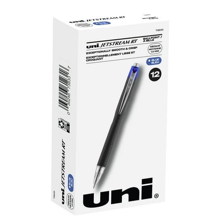 UPC: 0030246738337 | Uniball Jetstream Retractable Ballpoint Pens  Medium Point (1.0mm)  Blue Ink  12 Count