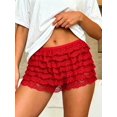thumbnail image 6 of Women Lolita Bloomers Ruffle Shorts Lace Layered Mini Pettipants for Summer Going Out Party Club, 6 of 10