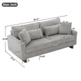 thumbnail image 2 of Newest 80.3" Corduroy Loveseat, Upholstered Sofa with Pocket Springs & 4 Pillows, for Living Room & Apartment,Grey, 2 of 12