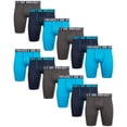 thumbnail image 1 of AND1 Men's Underwear - 12 Pack Long Leg Performance Compression Boxer Briefs (S-3XL), Size Medium, Atomic Blue/Dark Grey, 1 of 1