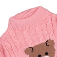 thumbnail image 4 of Daiosportswear Girls Teddy Bear Sweater Cable Knit Turtleneck Long Sleeve Chunky Pullover Pink, 4 of 7