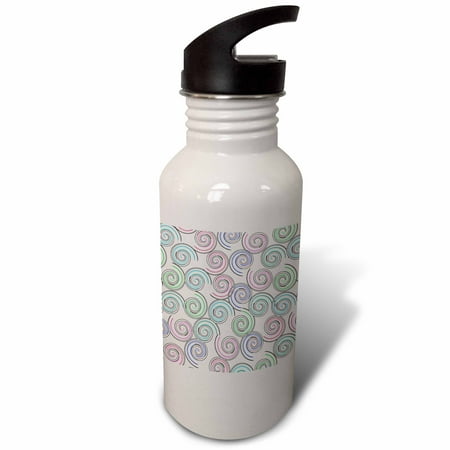 

3dRose Spirals pattern on white background Sports Water Bottle 21oz