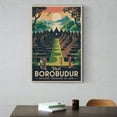 thumbnail image 6 of Visit Borobudur Temple Vintage Travel Poster Java Indonesia Wall Decor Retro Buddhist Monument Print Print Poster, 6 of 8