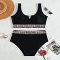 thumbnail image 4 of Sngxgn Set for Women Bathing Suit High Waisted V Neck Two Pieces Swimsuit(Black,L), 4 of 5
