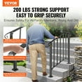 thumbnail image 2 of VEVOR Handrails for Outdoor Steps, Fit 2 or 3 Steps Outdoor Stair Railing, Picket#2 Wrought Iron Handrail, Flexible Porch Railing, Black Transitional Handrails for Concrete Steps or Wooden Stairs, 2 of 9