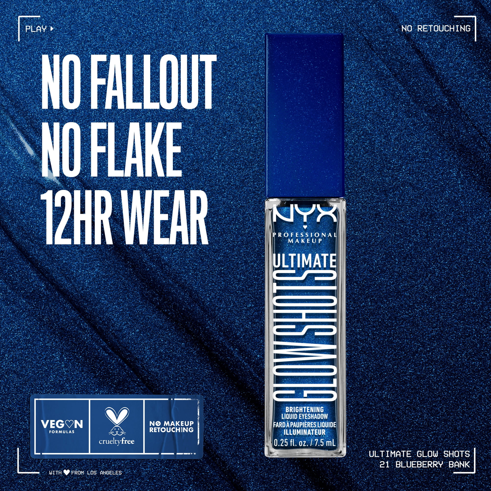 NYX Professional Makeup Ultimate Glow Shots Shimmer Liquid Eyeshadow, Blueberry Bank