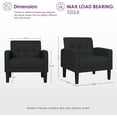 thumbnail image 6 of Coewske 2PCS Faux Leather Modern Accent Chair Tufted Cozy Single Sofa Chair Armchair w/ Side Pocket Black, 6 of 9