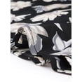 thumbnail image 5 of INSPIRE CHIC Womens Sleeveless Turndown Collar Above Knee Button Down Floral Print Dress M Blacks, 5 of 6
