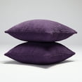 thumbnail image 3 of Deconovo Pack of 2 Corduroy Decorative Throw Pillow Cover Square Cushion Covers Pillowcase for Sofa Couch Bed Chair Royal Purple 16 x 16 inch, 3 of 6