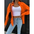 thumbnail image 4 of Lilgiuy Women Casual Solid Long Sleeve Turn-down Collar Cardigan Buttons Blouse Tops(Orange,8) Winter Fashion 2022, 4 of 5