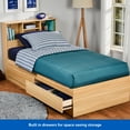 thumbnail image 3 of Your Zone Easy to Assemble Storage Bed with Bookcase Headboard, Twin, Natural Teak Finish, 3 of 11