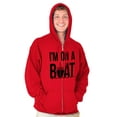 thumbnail image 5 of Funny I'm On a Boat Fishing Joke Unisex Plus Size Zip Hoodie Brisco Brands 4X, 5 of 6