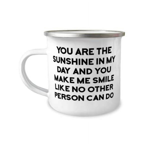 Cheap Wife Gifts, You are the sunshine in my day and you make me smile like no other person can, Nice 12oz Camper Mug For Wife From Husband
